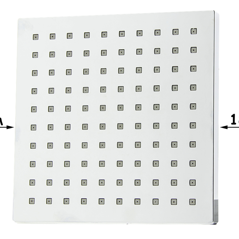 Лійка для душової кабіни, квадратна 180 мм. х 180 мм. ( Л-180\17 ) товщина 17 мм. Шток з зовнішньою різьбою.