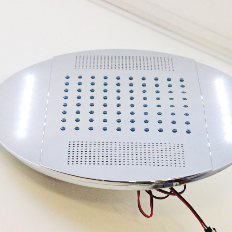 Лійка для душової кабіни, з підсвічуванням діаметром 250 мм ( Л-250Л ) Шток з зовнішньою різьбою.