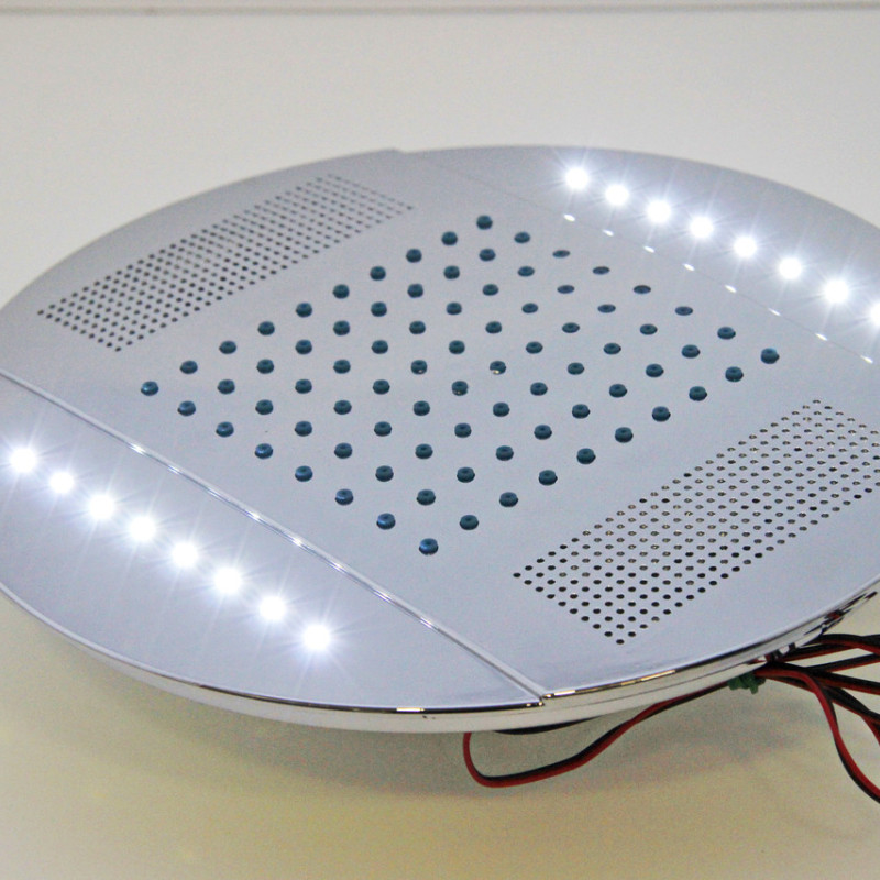 Лійка для душової кабіни, з підсвічуванням діаметром 250 мм ( Л-250Л ) Шток з зовнішньою різьбою.