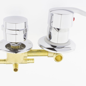 Змішувач для душової кабіни ( С-4\10 ) на чотири положення з штуцерами і 10 см по центрам.