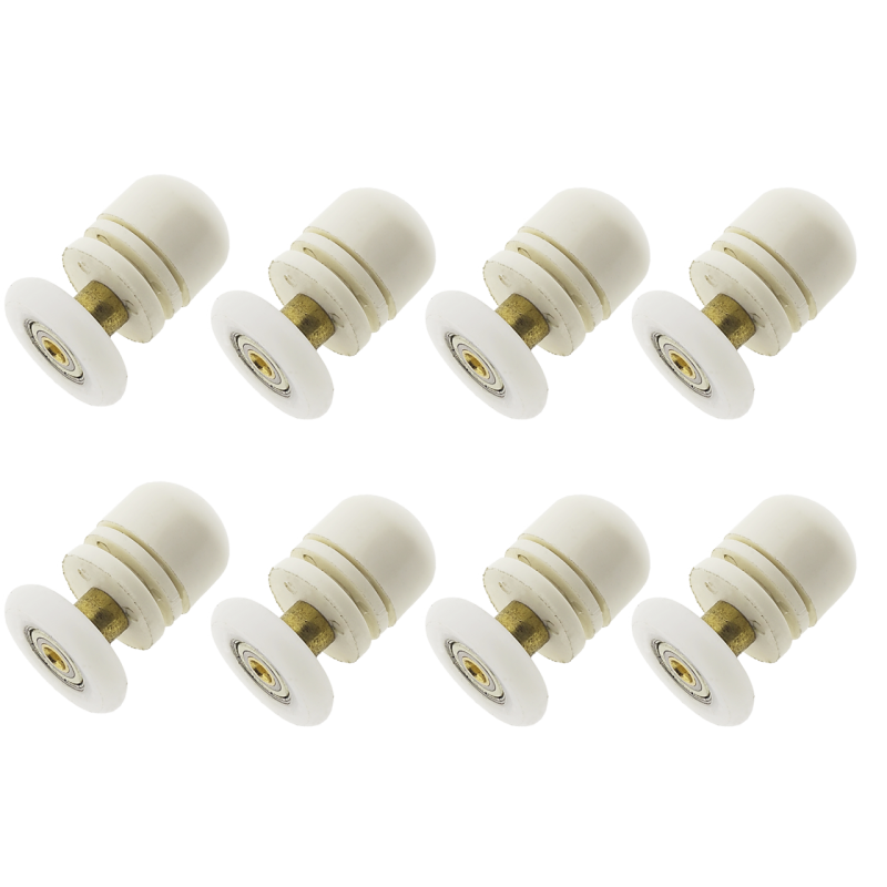 Ролики для душових кабін, комплект ( В06А ) одинарні, білі, ексцентрик.