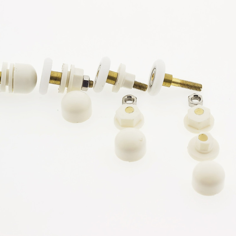 Ролики для душових кабін, комплект ( В06А ) одинарні, білі, ексцентрик.