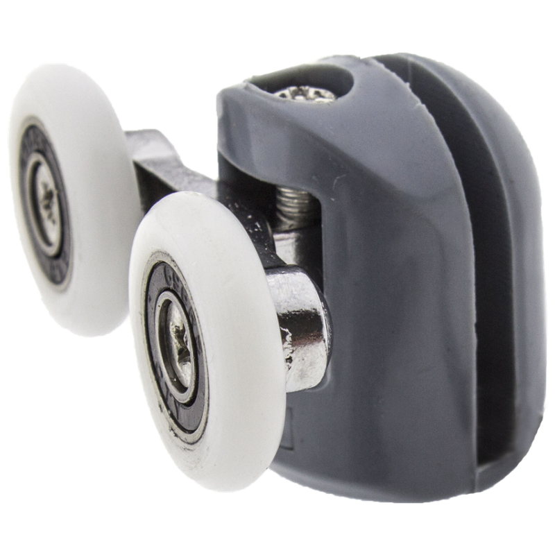 Ролики для душових кабін, комплект ( В-43 А+С ) Верхні подвійні, нижні одинарні сірі. 26 мм.