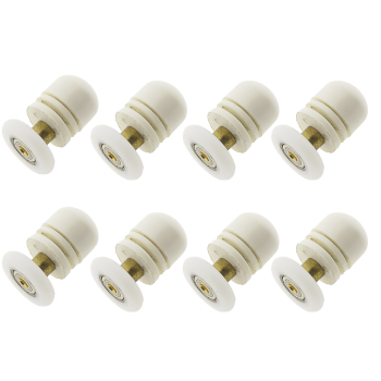 Ролики для душових кабін, комплект ( В06А ) одинарні, білі, ексцентрик. 22 мм.