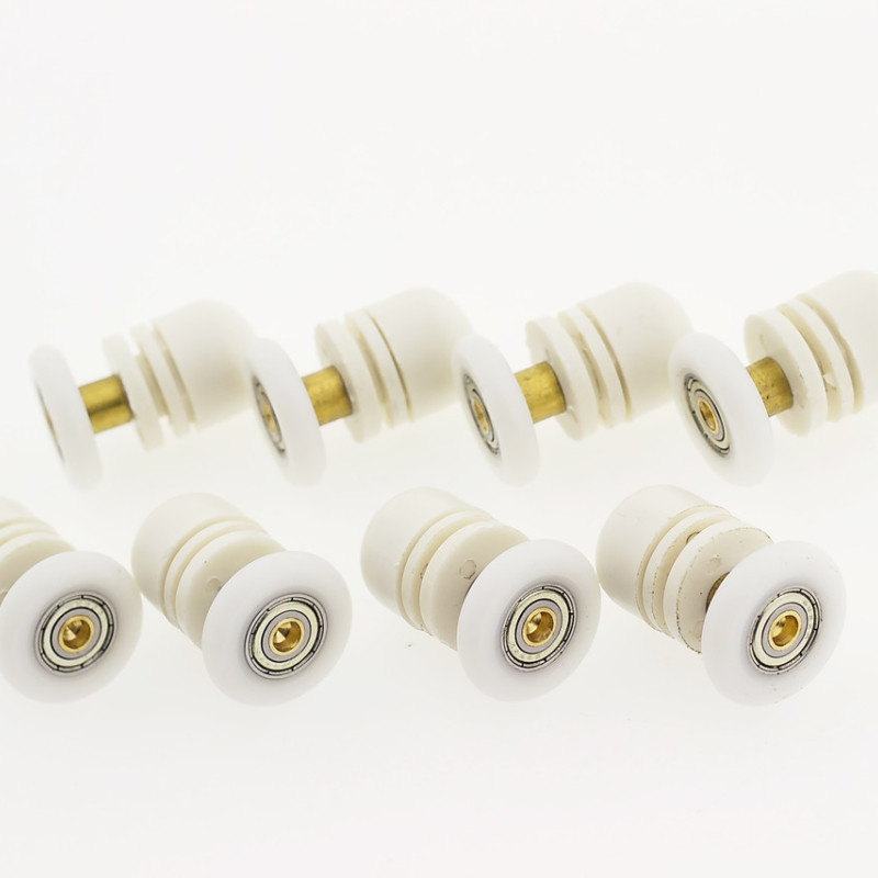 Ролики для душових кабін, комплект ( В06А ) одинарні, білі, ексцентрик. 22 мм.