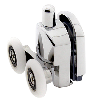 Ролики для душової кабіни подвійні, хромований, нажимной ( M-02 С ) 28 мм.