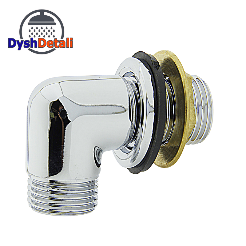 Куточок для підключення душа (УД 03) Латунь, хромований, з зовнішньою різьбою.
