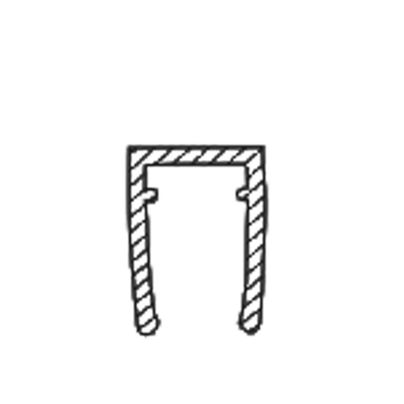 Накладка на торець скла (ФС 01 В) довжина 2 м. Прозора 8 мм