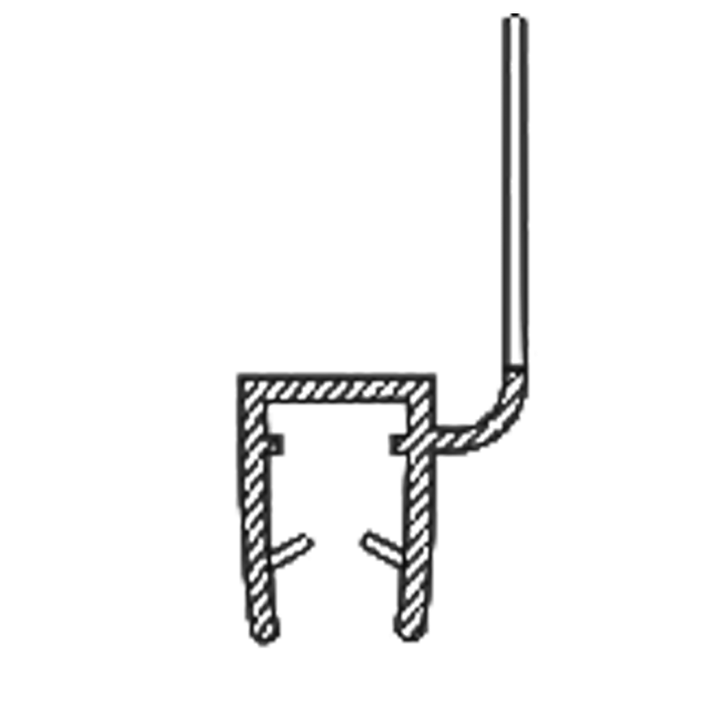 Ущільнювач для скляних дверей душової кабіни (ФС02) завдовжки 2 м.