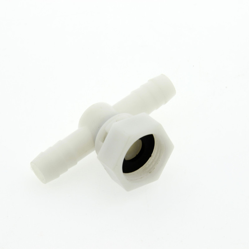 Трійник пластиковий, поворотний, прохідний, штуцер-гайка ( Y-02 ) з внутрішньою різьбою.