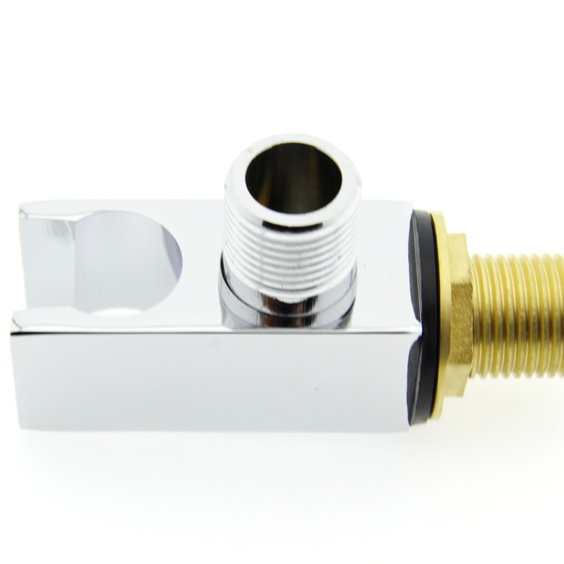 Куточок хромований, латунний (УД06Л) із зовнішнім різьбленням і власником під лійку.