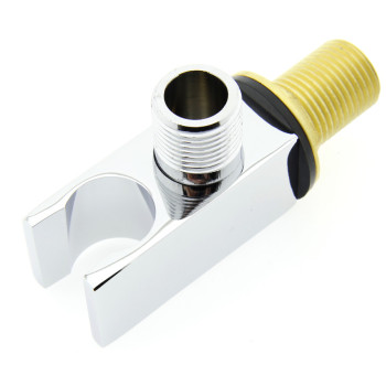 Куточок хромований, латунний (УД06Л) із зовнішнім різьбленням і власником під лійку.