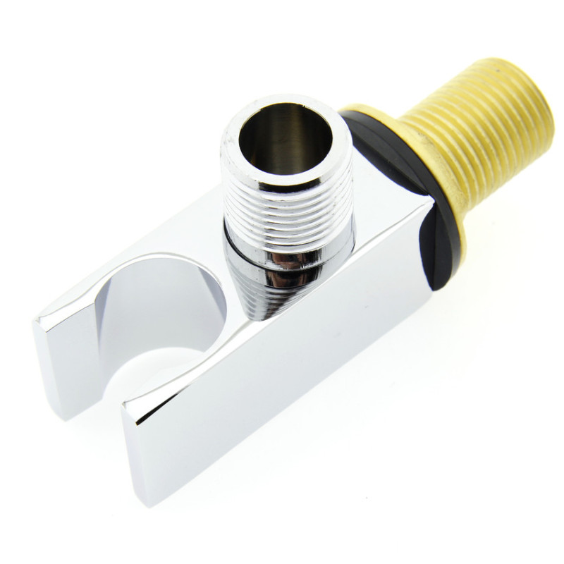 Куточок хромований, латунний (УД06Л) із зовнішнім різьбленням і власником під лійку.