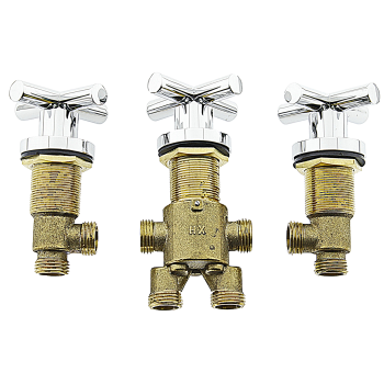 Змішувачь на борт ванни, врізний з X-подібними ручками (ДЖ6707)