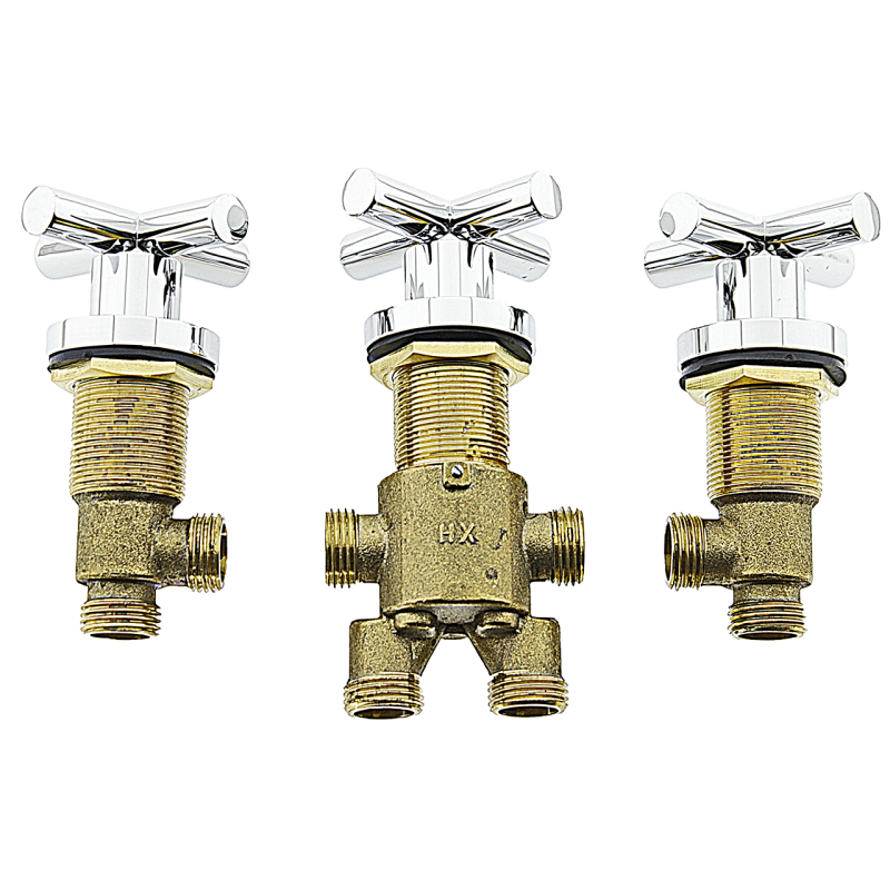 Змішувачь на борт ванни, врізний з X-подібними ручками (ДЖ6707)