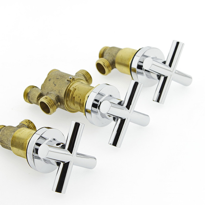 Змішувачь на борт ванни, врізний з X-подібними ручками (ДЖ6707)