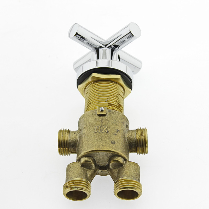 Змішувачь на борт ванни, врізний з X-подібними ручками (ДЖ6707)