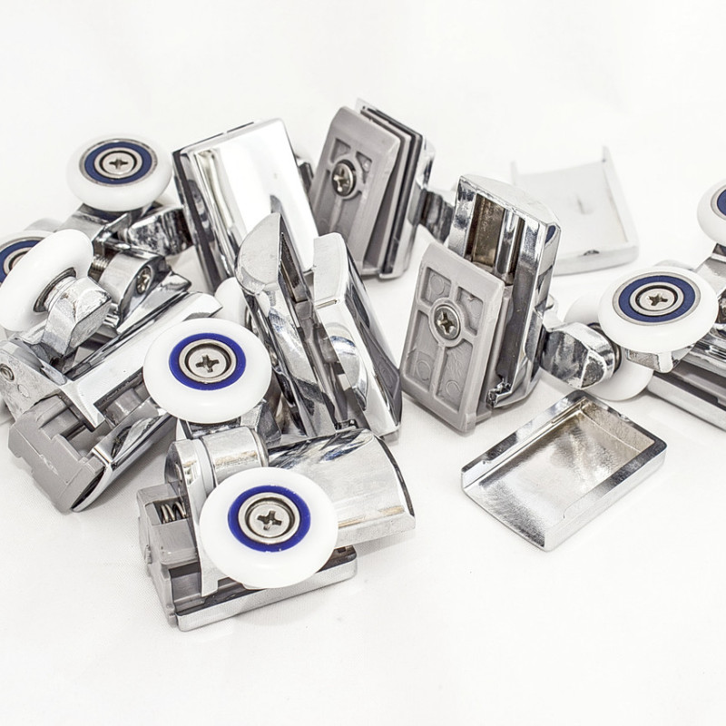 Ролики для душової кабіни металевий, подвійні, поворотні, нажимной ( К-61 В )