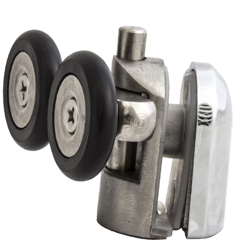 Ролики для душової кабіни подвійні, нижні, нажимні, металевий, нержавіюча сталь ( Н-43Н ) 23 мм.