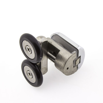 Ролики для душової кабіни подвійні, нижні, нажимні, металевий, нержавіюча сталь ( Н-43Н ) 23 мм.