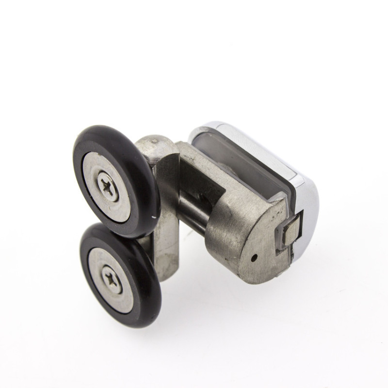 Ролики для душової кабіни подвійні, нижні, нажимні, металевий, нержавіюча сталь ( Н-43Н ) 23 мм.