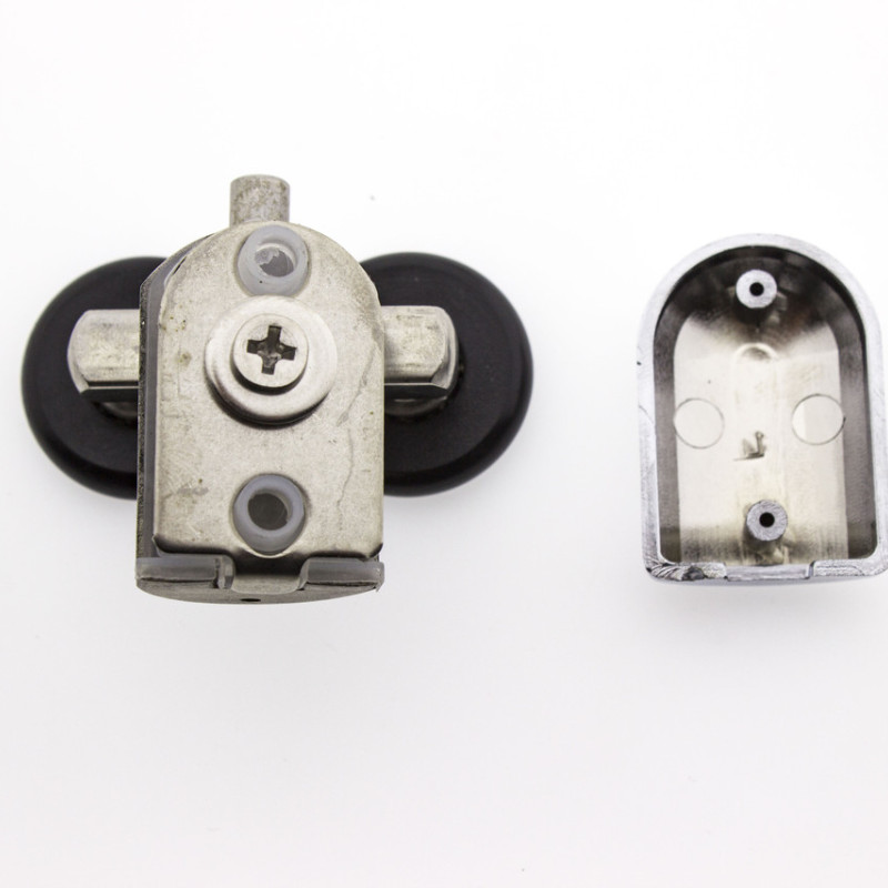 Ролики для душової кабіни подвійні, нижні, нажимні, металевий, нержавіюча сталь ( Н-43Н ) 23 мм.