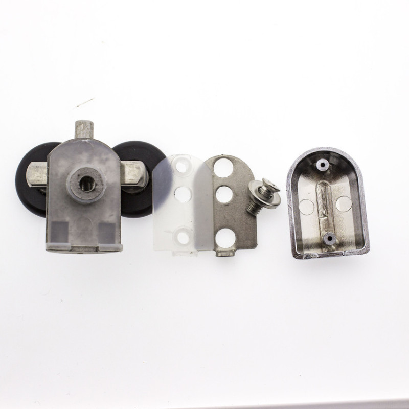 Ролики для душової кабіни подвійні, нижні, нажимні, металевий, нержавіюча сталь ( Н-43Н ) 23 мм.