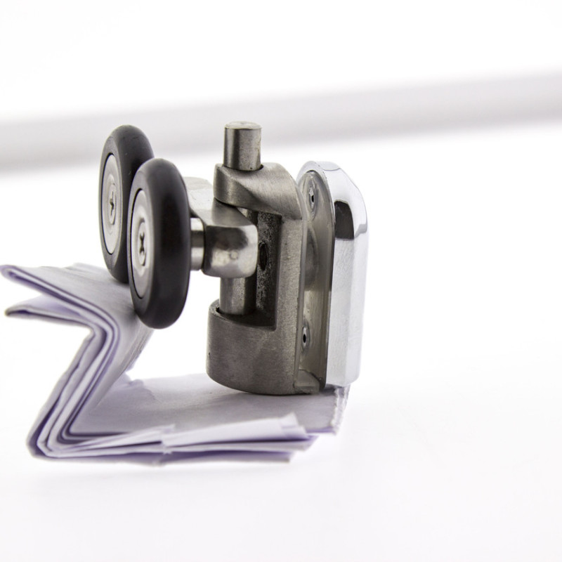 Ролики для душової кабіни подвійні, нижні, нажимні, металевий, нержавіюча сталь ( Н-43Н ) 23 мм.