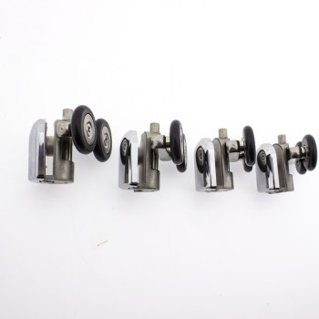 Ролики для душової кабіни подвійні, нижні, нажимні, металевий, нержавіюча сталь ( Н-43Н ) 23 мм. 26 мм.