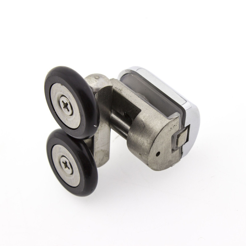 Ролики для душової кабіни подвійні, нижні, нажимні, металевий, нержавіюча сталь ( Н-43Н ) 23 мм. 26 мм.