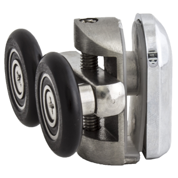 Ролики для душової кабіни подвійні, верхні, металевий, нержавіюча сталь ( Н-43С ) 23 мм. 28 мм.