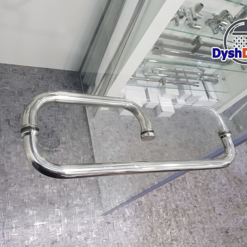 Ручка для скляних дверей на три отвори в склі (Н-645) Метал