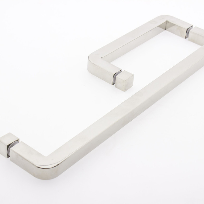 Ручка для скляних дверей, три отвори в склі (Н 646) Метал 380х180