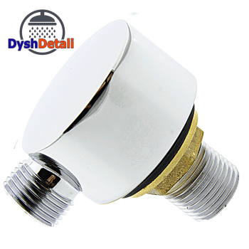 Куточок декоративний, латунний, хромований (УД 20) із зовнішнім різьбленням.