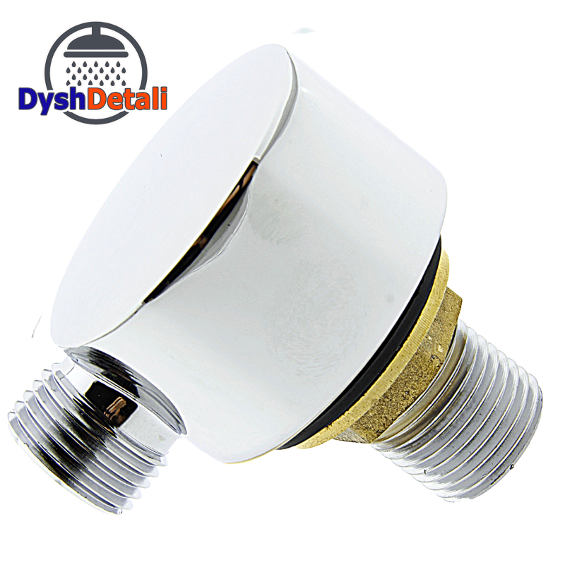 Куточок декоративний, латунний, хромований (УД 20) із зовнішнім різьбленням.