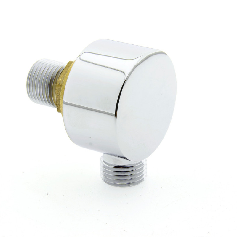 Куточок декоративний, латунний, хромований (УД 20) із зовнішнім різьбленням.