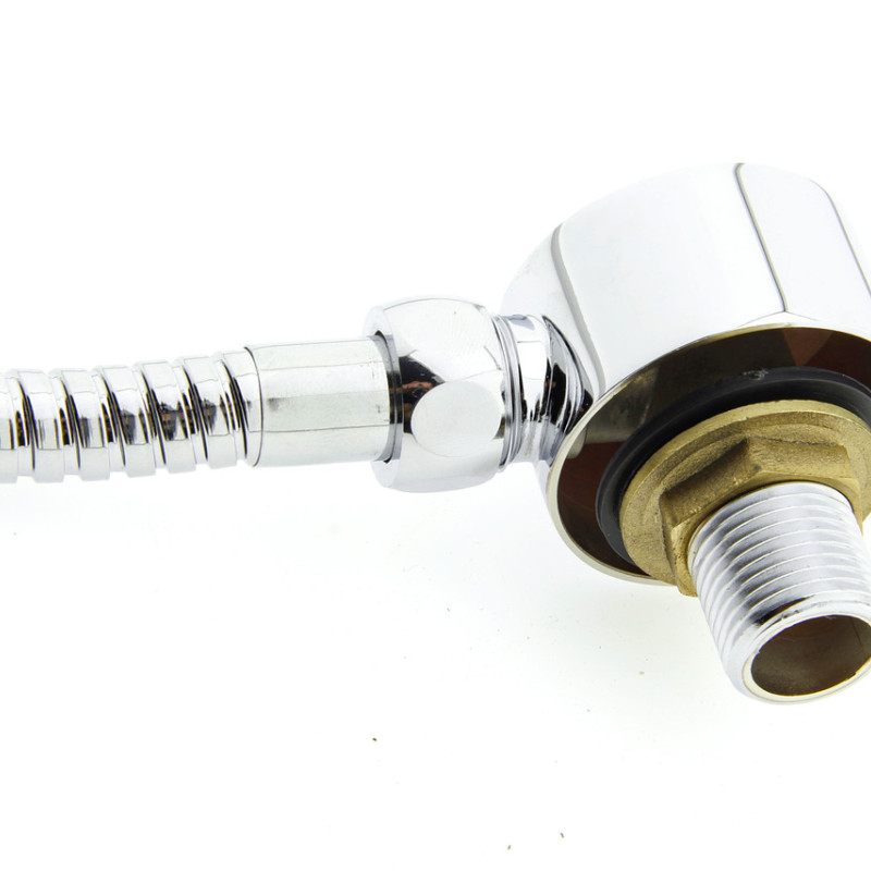 Куточок декоративний, латунний, хромований (УД 20) із зовнішнім різьбленням.