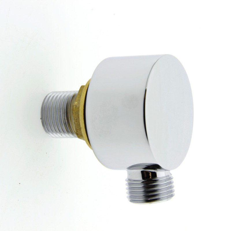 Куточок декоративний, латунний, хромований (УД 20) із зовнішнім різьбленням.