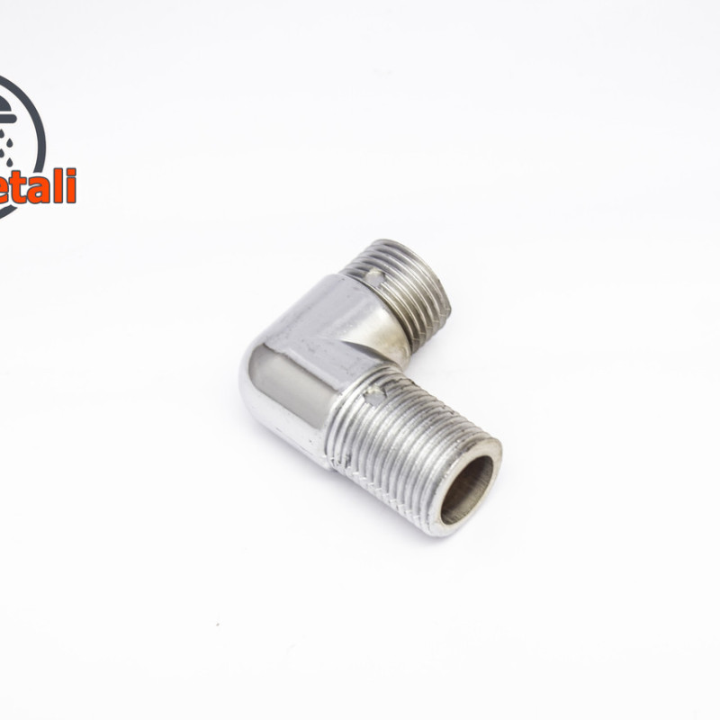 Куточок для підключення душа (УД 03П) пластиковий, хромований, з зовнішньою різьбою.