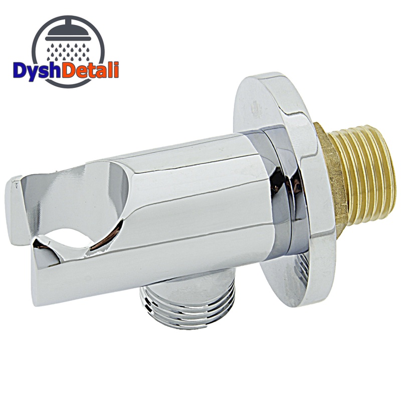 Куточок хромований, латунний (УД 23) з власником під лійку.