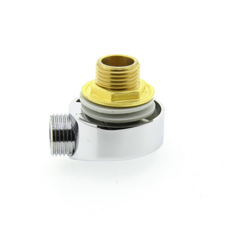 Куточок декоративний, латунний, хромований (УД 01Л) із зовнішнім різьбленням.