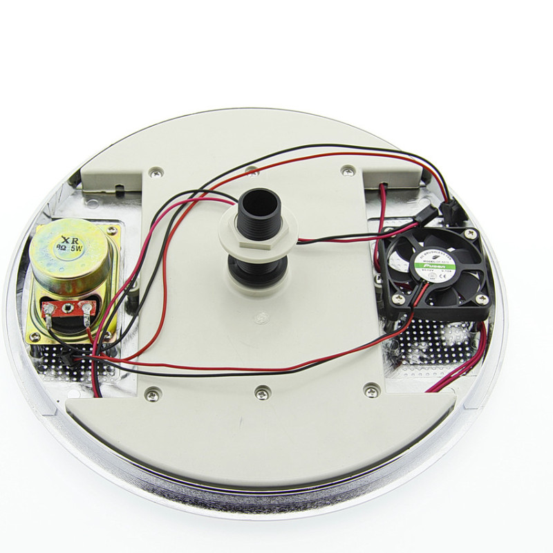 Лійка до душової кабіни, з підсвіткою, динаміком і кулером ( Л-250ДК ) Шток з зовнішньою різьбою.