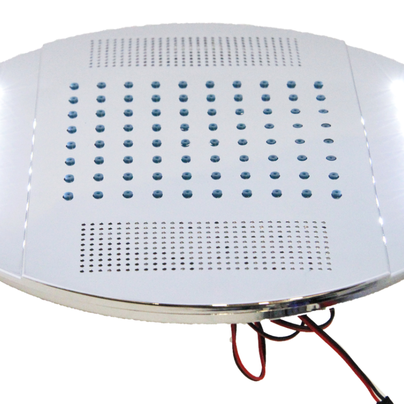 Лійка до душової кабіни, з підсвіткою, динаміком і кулером ( Л-250ДК ) Шток з зовнішньою різьбою.