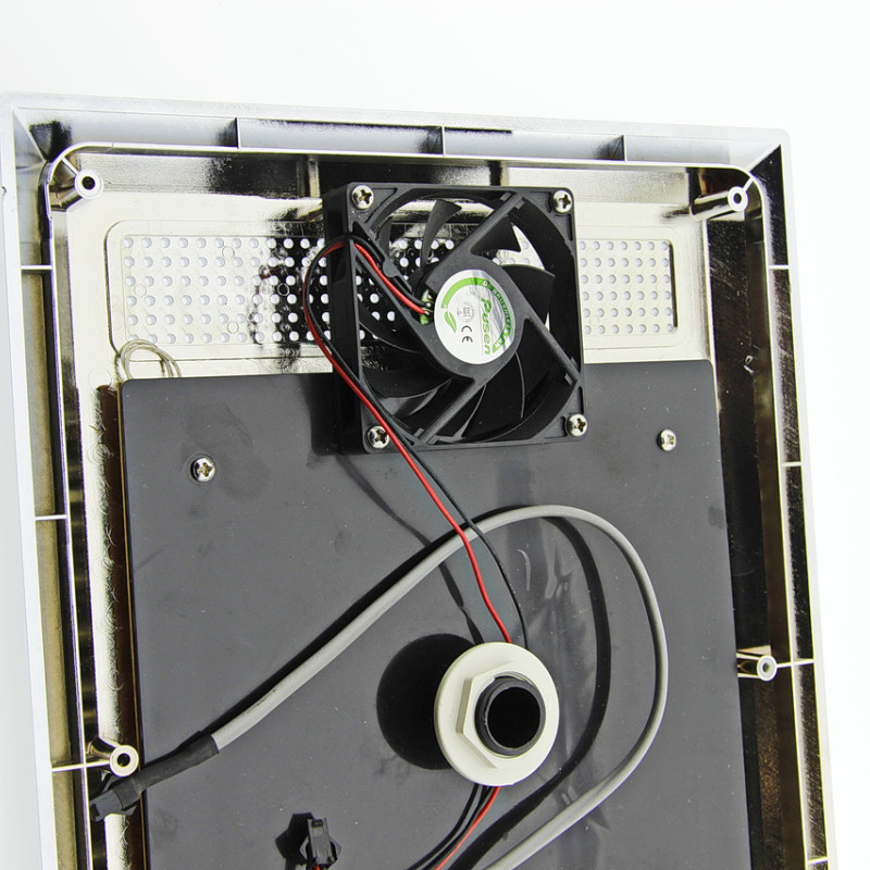 Лійка для душової кабіни прямокутна, хромована 325х245 мм. c підсвічуванням, динаміком і кулером ( Л-325 ЛДК )