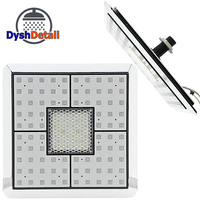 Лійка для душової кабіни, квадратна 235х235 мм. c підсвічуванням ( Л-235х235 П )