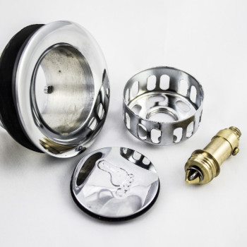 Донний клапан з сіточкою для збору сміття в комплекті з гофрой. (ПУ 03г)