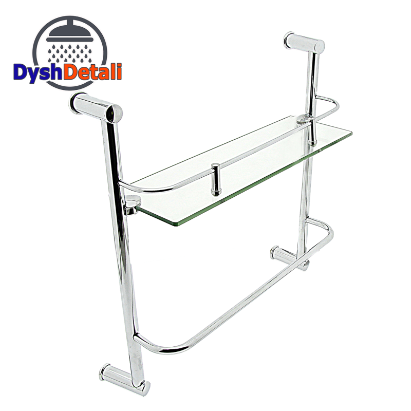 Полиця на 4-е отвори 350Х350 мм ( Одне скло і тримач рушника ) ПС611