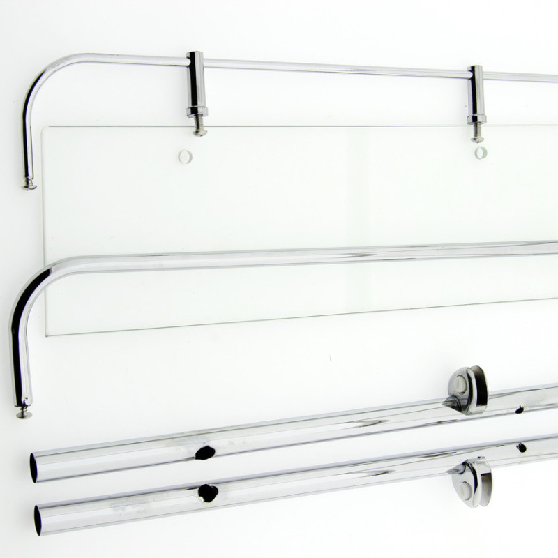 Полиця на 4-е отвори 350Х350 мм ( Одне скло і тримач рушника ) ПС611