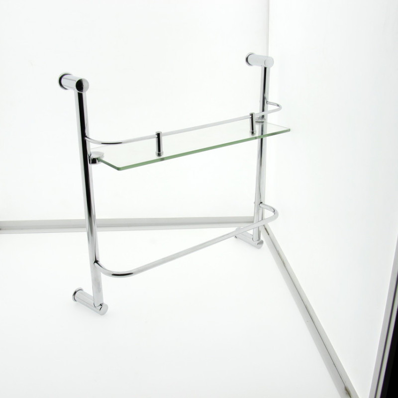 Полиця на 4-е отвори 350Х350 мм ( Одне скло і тримач рушника ) ПС611