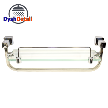 Полиця на 2-а отвори 350 мм ( Одне скло і тримач рушника ) ПС601